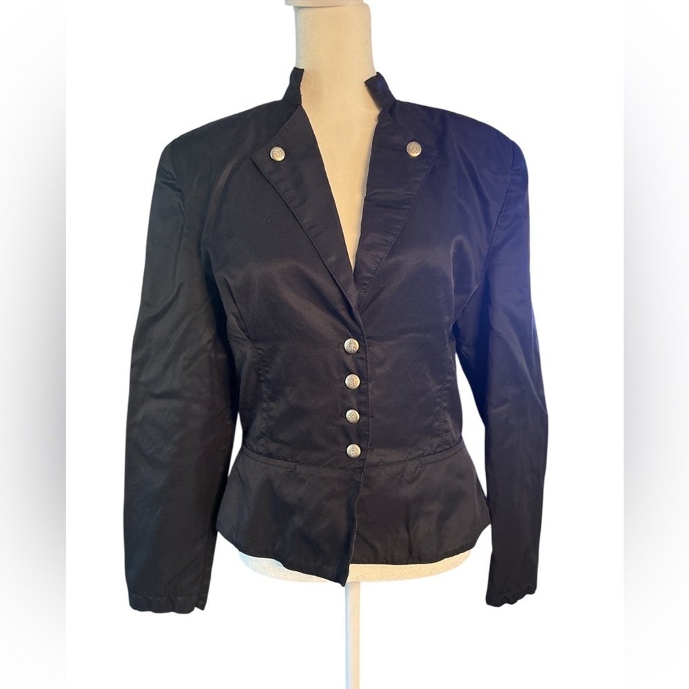 IN-WEAR Black Military Style Jacket Medium by Kirsten Teisner | Double Breaste